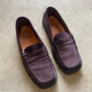 Tod’s purple suede loafers